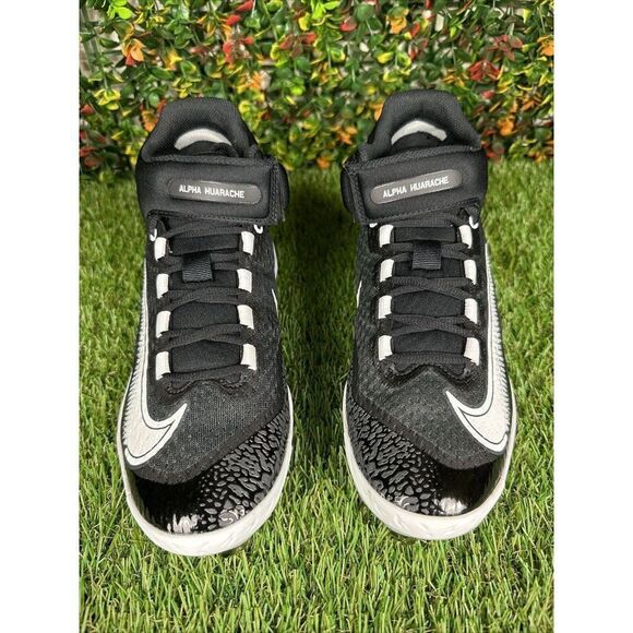 7 Nike Alpha Huarache Elite 4 Mid Black Baseball Cleats Shoes DJ6520-011 Men's 7 - Picture 2 of 9